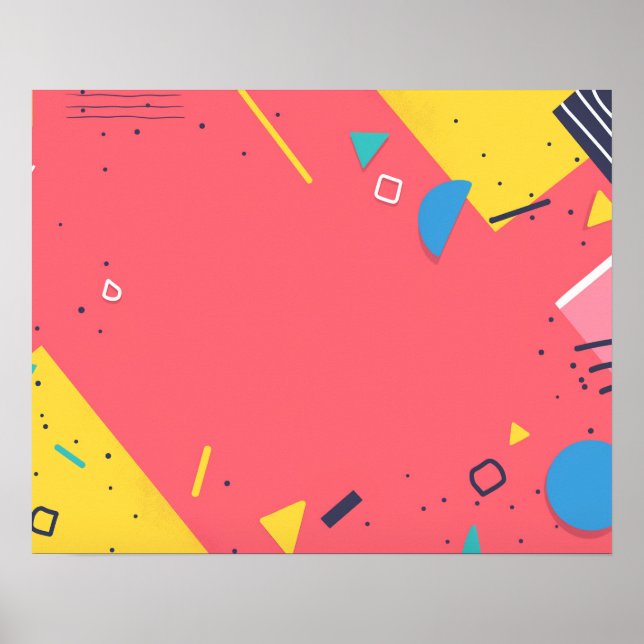 Background of colourful shapes and design elements poster (Front)