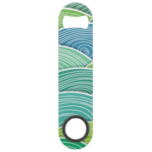 Background of curled abstract green waves
