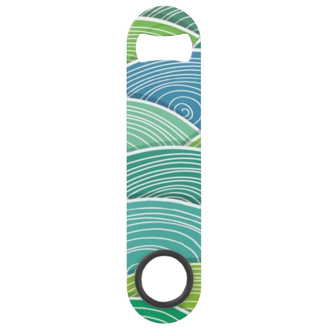 Background of curled abstract green waves (Front)