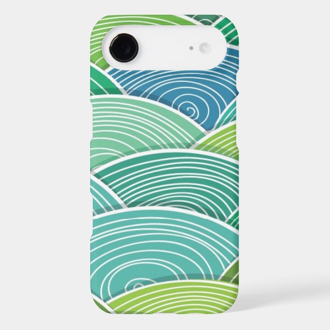 Background of curled abstract green waves Case-Mate iPhone case (Back)