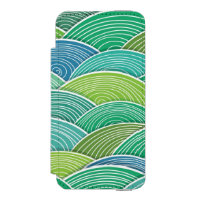 Background of curled abstract green waves