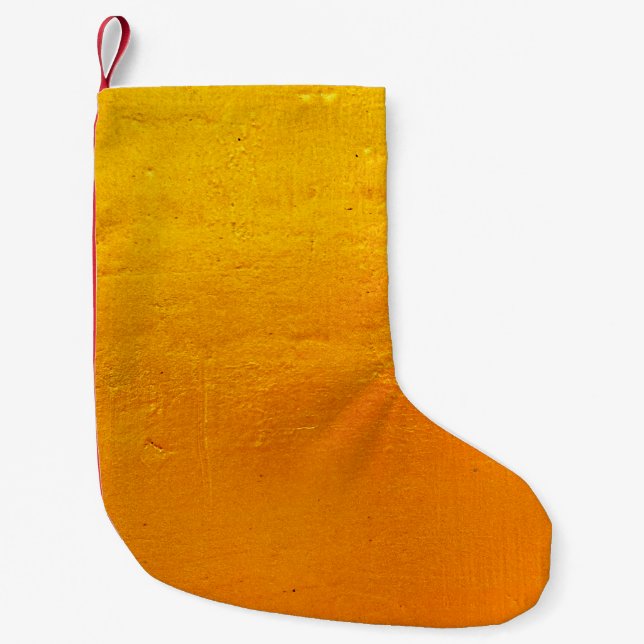 Background of gold wallpaper texture graphic desig small christmas stocking (Front)