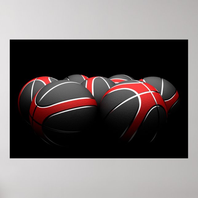 background of modern basketball balls poster (Front)