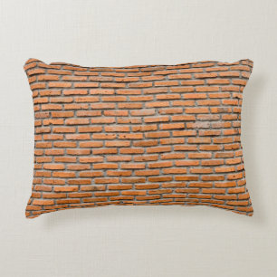 Background of old vintage brick wallaging, antique decorative cushion