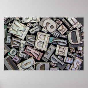 background of random vintage grunge letterpress me poster