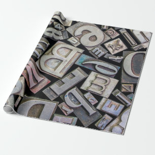 background of random vintage grunge letterpress me wrapping paper