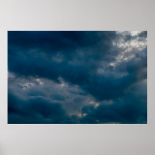 Background of sky with thunderclouds poster