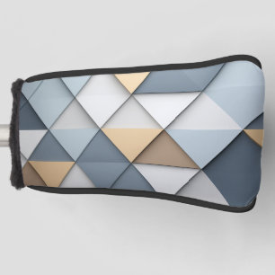 Background of triangles in neutral shades golf head cover