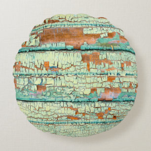Background. Old, vintage, gray plywoodabstract, ag Round Cushion