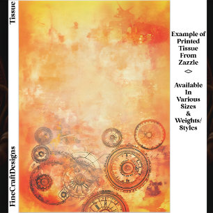 Background, Orange, Gold, Red Rust ED6FS Decoupage Tissue Paper