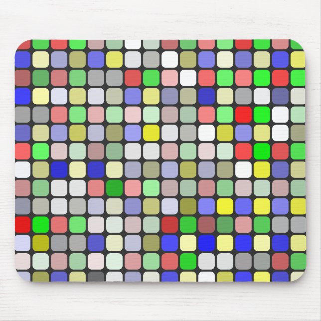 Background pattern in coloured squares mouse pad (Front)