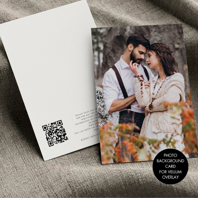 Background Photo for Vellum Overlay Wedding Invitation (Front and back view)