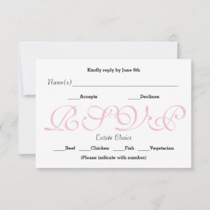 Background Pink - RSVP Reception Response Card