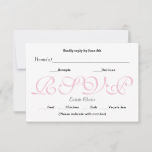Background Pink - RSVP Reception Response Card
