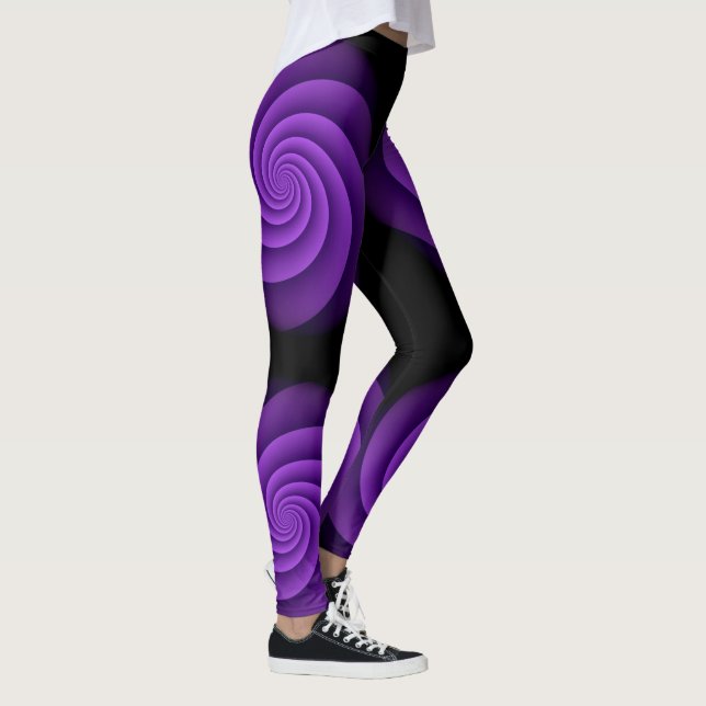 Background Power Spiral violet Leggings (Right)