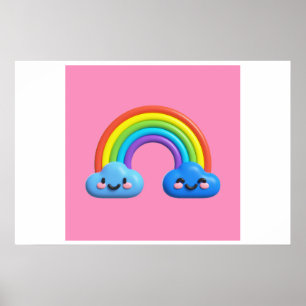 Background Rainbow Happy Birthday Poster