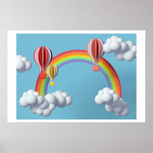 Background Rainbow Happy Birthday Poster