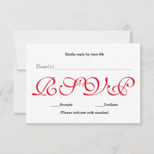 Background Red - RSVP Reception Response Card