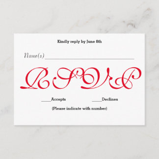Background Red - RSVP Reception Response Card