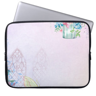 Background romantic butterfly laptop sleeve