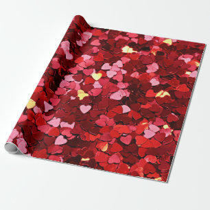 Background texture heart red wrapping paper