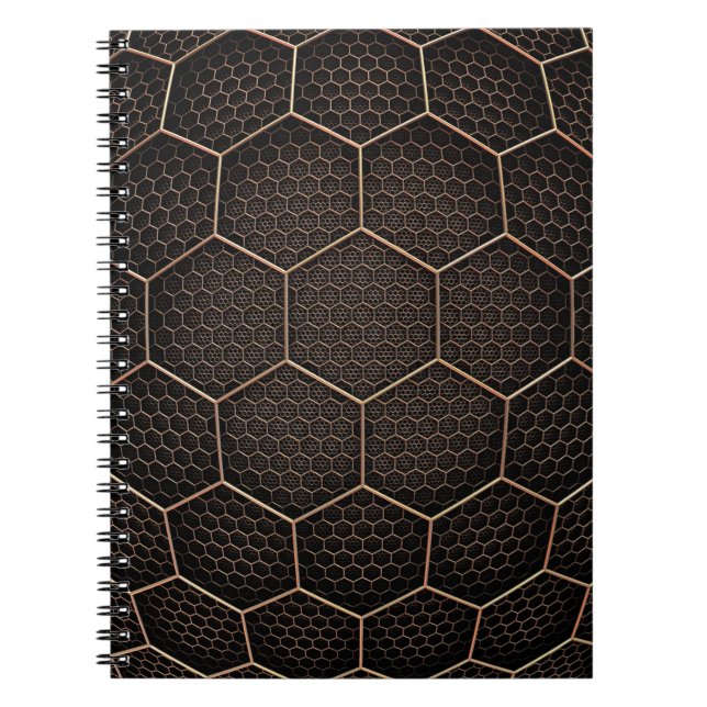 Background texture hexagon grid d notebook (Front)