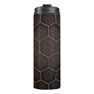 Background texture hexagon grid d thermal tumbler
