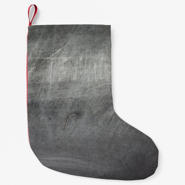 Background texture metal scratches small christmas stocking (Front)