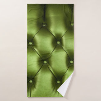 Background texture of dark green capitone genuine  bath towel