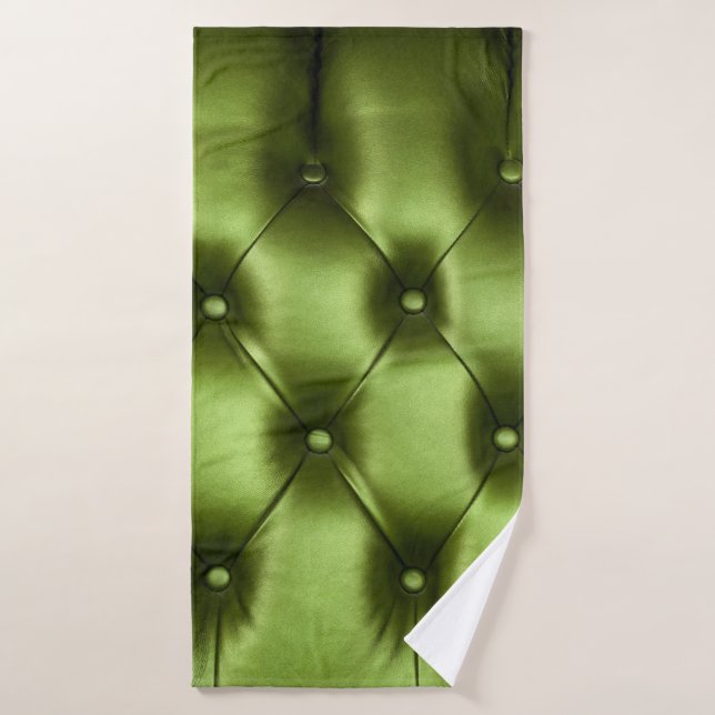 Background texture of dark green capitone genuine  bath towel (Bath Towel)