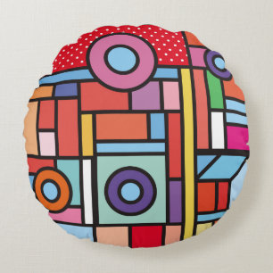Background texture of stone wall. Background and t Round Cushion