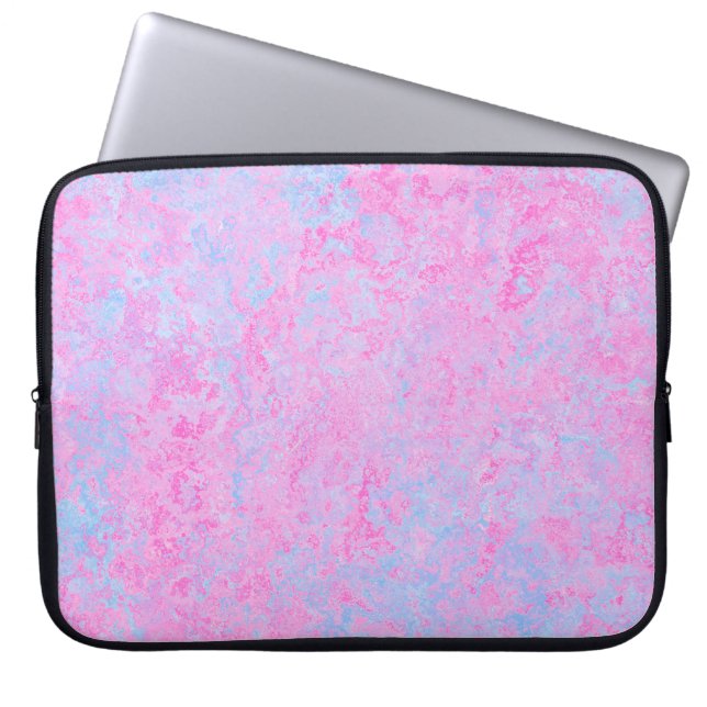 Background texture pink light blue laptop sleeve (Front)