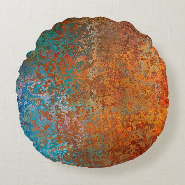 Background texture rust old brown round cushion (Front)