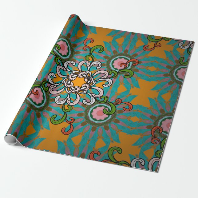 Background texture, wallpaper, floral theme in col wrapping paper (Unrolled)