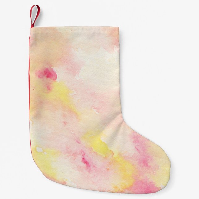 Background texture watercolour small christmas stocking (Front)