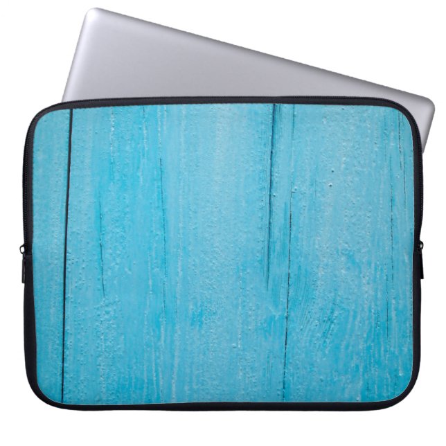 Background texture wood blue laptop sleeve (Front)