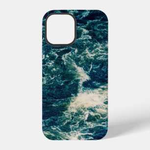 Background, top view, rapid flow of the river with iPhone 12 case
