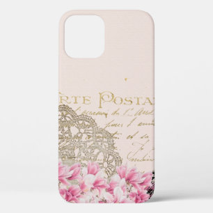 Background vintage eiffel flower iPhone 12 case
