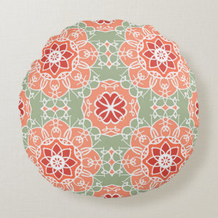 Background vintage flower. Seamless floral pattern Round Cushion