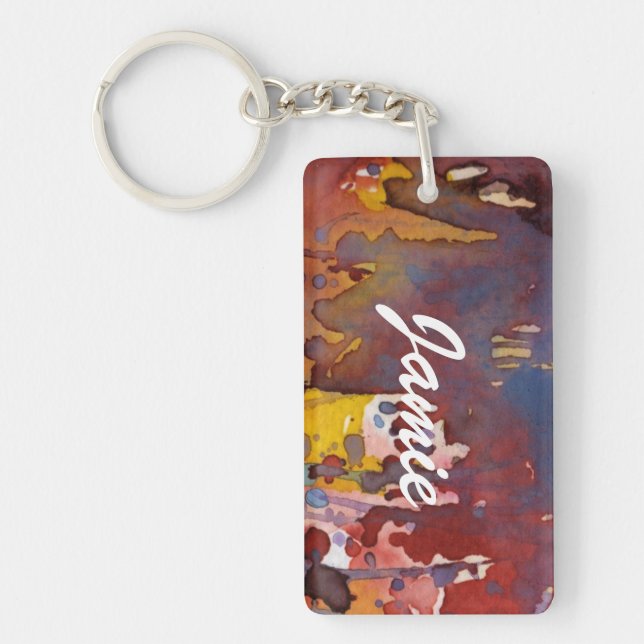background watercolor 8 key ring (Front)