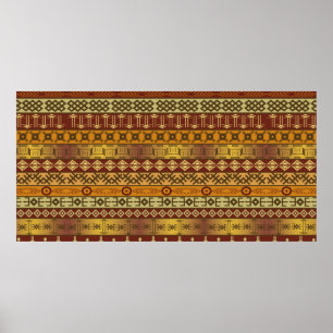 Background with African ethnic motifs Poster