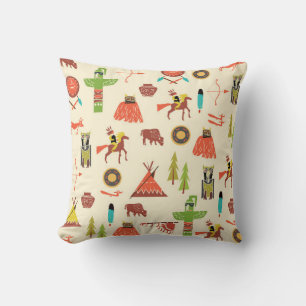background with American Indians Cushion