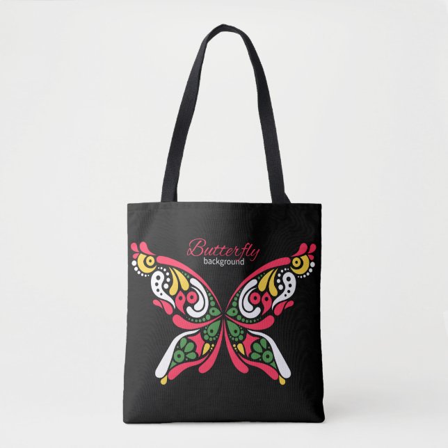 Background with beautiful butterfly. tattoo illust tote bag (Front)