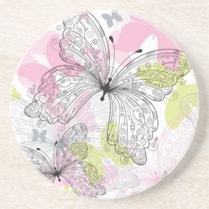 Background with butterfly coaster