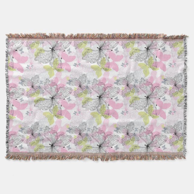 Background with butterfly throw blanket (Front)