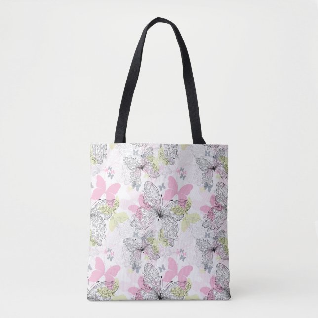 Background with butterfly tote bag (Front)