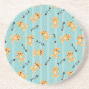 background with cats coaster