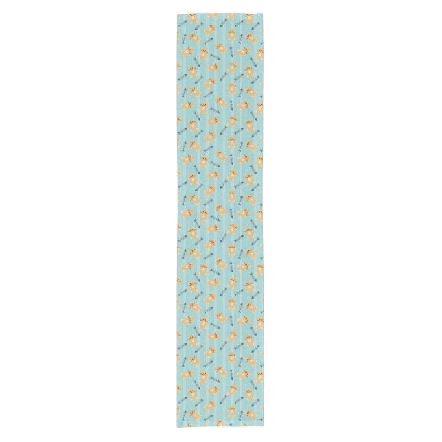 background with cats short table runner (Front)