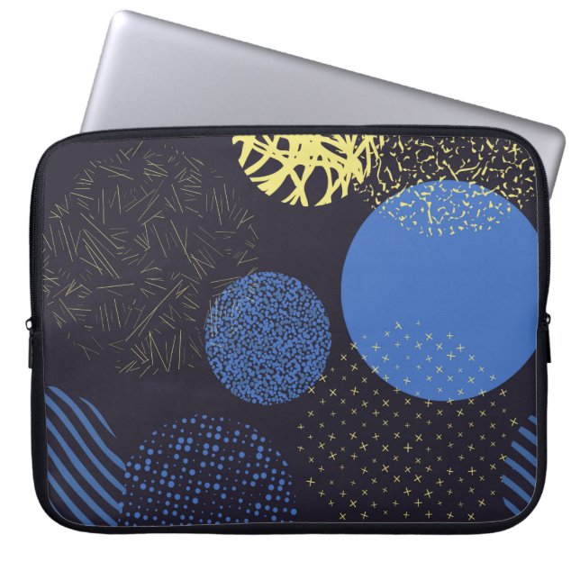 Background with circles. Vintage abstract colourfu Laptop Sleeve (Front)