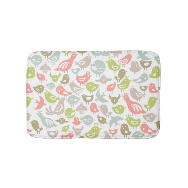 background with colourful birds ornament bath mat (Front)